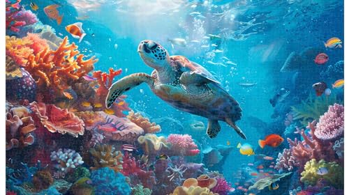 Schildkrötenpfad durchs Korallenlabyrinth: Natürliches Meereslicht-Puzzle, 1000-teiliges Puzzle (A ; 1000 Piece) von Generic