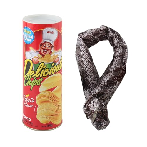 Schlangenstreich, Schlangen in der, Realistische Kartoffelchip-Snacks-Überraschungsn-Streich, Verängstigtes Sprungfederspielzeug, Gag Can Streiche, Halloween-Witzspielzeug für Partydekorationen von Generic