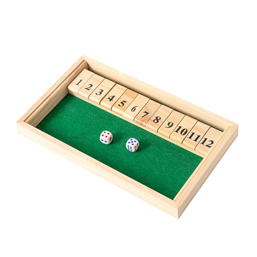 Schließen Sie Das Box Dice Game - Familienspiel, Kinderunterhaltung | Klassisches Holzstrategie -Board Für Hölzerne Mathematik Mit 12 Zahlenfliesen Und Deckel, Perfekt Für Das Unterrichten, Lustiges L von Generic