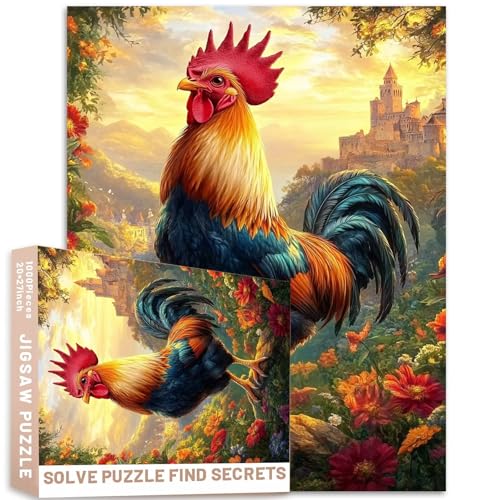 Schlosslandschaft, Hahn-Puzzle, 1000 Teile, 50 x 70 cm, lebendige Blume, Hügel, Kunst, anspruchsvolle Familienaktivitäten, bunt, Bastelpuzzle für Heimdekoration, Geschenke Schlosslandschaft, Hahn-Puzzle, 1000 Teile, 50 x 70 cm, lebendige Blume, Hügel, Kunst, anspruchsvolle Familienaktivitäten, bunt, Bastelpuzzle für Heimdekoration, Geschenke von Generic
