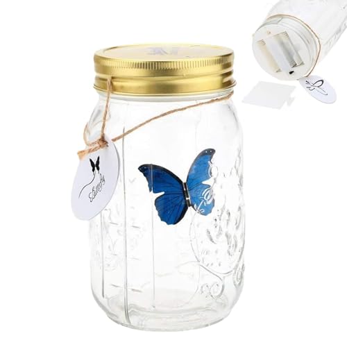 Schmetterlings-Sammlertopf, batteriebetrieben, animierter Schmetterling in einer Glasbox | Sammlung realistischer romantischer Schmetterlinge, animiertes Schmetterlingsgefäß aus Glas, romantisch, für Schmetterlings-Sammlertopf, batteriebetrieben, animierter Schmetterling in einer Glasbox | Sammlung realistischer romantischer Schmetterlinge, animiertes Schmetterlingsgefäß aus Glas, romantisch, für von Generic