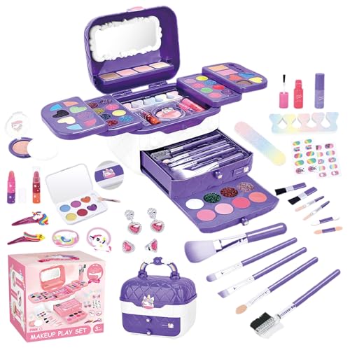 Schminkset für Kinder, Kinderschminke - Waschbares Spiel zum Verkleiden einer Prinzessin - Schminkset für Kinder mit Spiegeln für Geburtstag, Weihnachten, Schminkset für Kleinkinder und Mädchen Schminkset für Kinder, Kinderschminke - Waschbares Spiel zum Verkleiden einer Prinzessin - Schminkset für Kinder mit Spiegeln für Geburtstag, Weihnachten, Schminkset für Kleinkinder und Mädchen von Generic