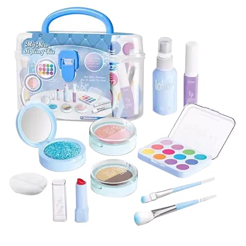 Schminkset für Kinder für Mädchen – Make-up-Set für Kinder, sicheres und echtes Make-up-Set für kleine Mädchen, Prinzessinnen-Make-up-Spielzeug, Kopfschmuck Schminkset für Kinder für Mädchen – Make-up-Set für Kinder, sicheres und echtes Make-up-Set für kleine Mädchen, Prinzessinnen-Make-up-Spielzeug, Kopfschmuck von Generic
