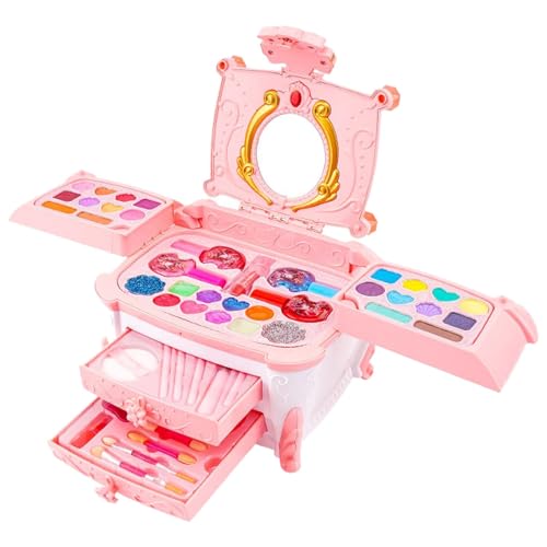 Schminkset für Mädchen für Kinder – Spielhaus, Frisierkommode mit Prinzessinnenmotiv, Schminkspiegel, Spielzeug-Lippenstift als Geschenk, 20 x 15,5 x 16,5 cm, kognitives Spielzeug für Kinder, Verkleid Schminkset für Mädchen für Kinder – Spielhaus, Frisierkommode mit Prinzessinnenmotiv, Schminkspiegel, Spielzeug-Lippenstift als Geschenk, 20 x 15,5 x 16,5 cm, kognitives Spielzeug für Kinder, Verkleid von Generic