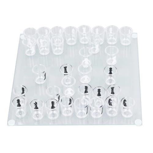 Schnapsglas-Schachspiel, 25 X 25 cm, Trinkschnapsglas-Schachspiel, Schachbrett mit 32 Schnapsgläsern, Schachfiguren, Spielen Sie mit Freunden und Familie Schnapsglas-Schachspiel, 25 X 25 cm, Trinkschnapsglas-Schachspiel, Schachbrett mit 32 Schnapsgläsern, Schachfiguren, Spielen Sie mit Freunden und Familie von Generic