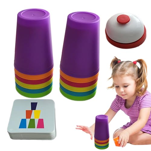Schnelles Tassenspiel - pädagogisches Geschwindigkeitsstapeln, tragbares Kinderspielzeug | Hand-Augen-Koordinations-Builder, Farbabstimmung Aktivitäten im Vorschulalter Schnelles Tassenspiel - pädagogisches Geschwindigkeitsstapeln, tragbares Kinderspielzeug | Hand-Augen-Koordinations-Builder, Farbabstimmung Aktivitäten im Vorschulalter von Generic