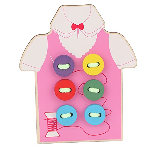 Schnürung Spielzeug für Kleinkinder, Holzfadenspielzeug Verbesserung der Handaugenkoordination Helle Farben Kleidung Form Design Holzschnürung Spielzeug Kleinkind -Schnürung Kleinkind (Rosa von Generic