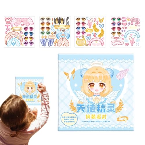 Schöne Prinzessinnen-Spielzeuge, handgemachte Spielzeuge | Prinzessinnen-Make-up für Prinzessinnen-Anzieh-Aufkleber für Schule und Kindergarten von Generic