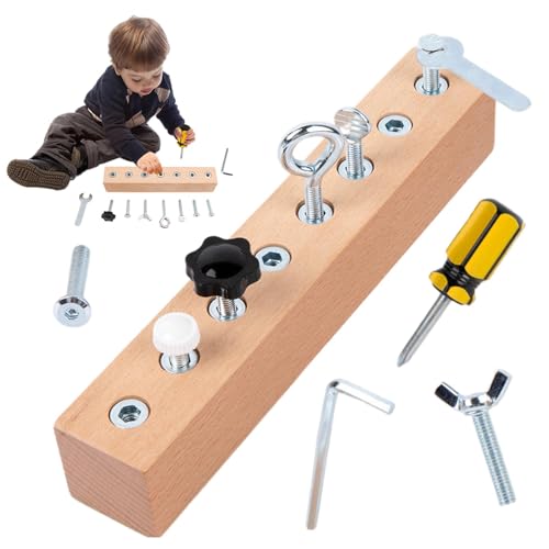 Schraubendreher-Paneel-Set – Schraubenspielzeug aus Holz, motorisierte Karte | Lernwerkzeug-Set für Diys, Lernspielzeug für die Vorschule, Senso Schraubendreher-Paneel-Set – Schraubenspielzeug aus Holz, motorisierte Karte | Lernwerkzeug-Set für Diys, Lernspielzeug für die Vorschule, Senso von Generic