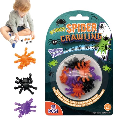 Schreckensstreichspielzeug - Kleber Wandkletterspinnen, 12pc Halloween Streichset | Realistische gefälschte Spinnenspielzeuge, lustige Spring -Angst -Requisiten, Kinder Streich Gag Geschenke für Junge Schreckensstreichspielzeug - Kleber Wandkletterspinnen, 12pc Halloween Streichset | Realistische gefälschte Spinnenspielzeuge, lustige Spring -Angst -Requisiten, Kinder Streich Gag Geschenke für Junge von Generic