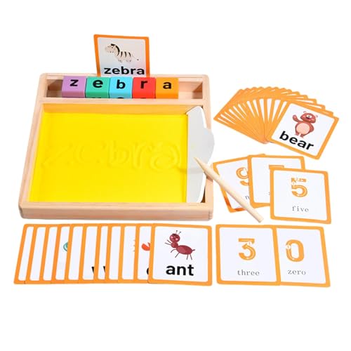 Schreibtablett – Rechtschreibsets für Kinder | Schreibtabletts aus Holz zum Lernen von Buchstabenzahlen, passendes Spielzeug für Kinder in der frühen Bildung Schreibtablett – Rechtschreibsets für Kinder | Schreibtabletts aus Holz zum Lernen von Buchstabenzahlen, passendes Spielzeug für Kinder in der frühen Bildung von Generic