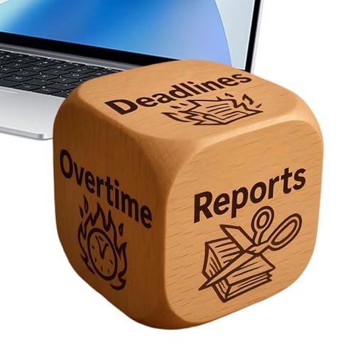 Schreibtischwürfel, 6 lustige Zitate aus Holz, Anti-Stress-Würfel | Geschenk für Kollegen, Freunde, Familie | für Frauen und Männer von Generic