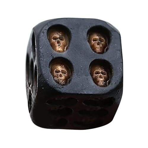 Schwarze Schädelwürfel,1/5 STK Totenkopf Würfel Würfel Würfel Halloween Würfel - Skeleton Dice Scary Novelty Dekorative Ornamente, Innovative Gothic Skull Dice Horror Tischdekorationen von Generic