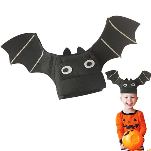 Schwarzer Fledermaushut Kostüm,Halloween Schwarz Fledermaushut | Flügel Black Dress Up Hats,Teufel Headress Fledermausflügel Kopfstück für Festivals, Halloween, Cosplay von Generic