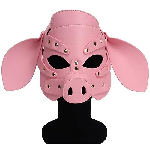 Schwein Full Face Mask Leder Animal Head Maske Halloween Party Cosplay Kostüme Neuheit Masquerade Ball Gothic Maske Vorräte von Generic