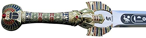 Schwert Echt ÄGYPTISCHES VON TUTENCHAMON 204 100% handgefertigt in Toledo Spanien Replik Dekoratives Schwert aus Stahl zur Dekoration für einen Sammler oder als Geschenk. von Generic