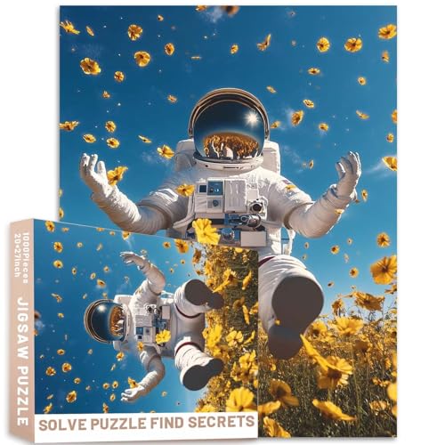 Schwimmende Astronauten-Puzzle, Meditation, gelbe Blumen, 1000 Teile, 50 x 70 cm, bunt, DIY-Puzzle, für Heimdekoration, Geschenke, Familienpuzzle, perfekt für Spieleabende Schwimmende Astronauten-Puzzle, Meditation, gelbe Blumen, 1000 Teile, 50 x 70 cm, bunt, DIY-Puzzle, für Heimdekoration, Geschenke, Familienpuzzle, perfekt für Spieleabende von Generic