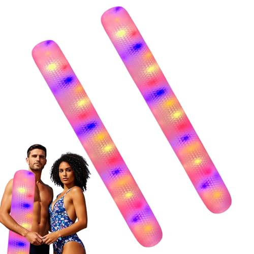 Schwimmende Pool-Nudeln, aufblasbare Pool-Nudeln für Erwachsene, 2 x aufblasbare Poolnudeln für Erwachsene | Riesen-Spiele im Freien, buntes Licht von Generic