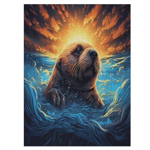 Sea Otter Puzzle 500 PCS - Erwachsenenpuzzle Mit - Geschicklichkeitsspiel Für Die Ganze Familie - Ideal Als Holzpuzzle von Generic