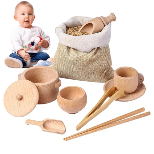 Sensorische Behälterwerkzeuge – 8 aus feinem Holz, Spielsimulation, Lernwerkzeuge für Kleinkinder | sensorisches Skoping-Spielzeug für Vorschule, Werkzeuge von Generic