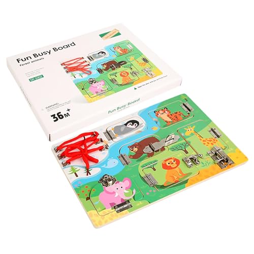 Sensorische Tafel für – bunte Holzschlösser und Riegel – Tragbares sensorisches Spielzeug für Vorschule für Jungen und Mädchen Sensorische Tafel für – bunte Holzschlösser und Riegel – Tragbares sensorisches Spielzeug für Vorschule für Jungen und Mädchen von Generic