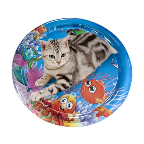 Sensorische Wasserspielmatte, Wassermatte für Katzen – Haustiere Babies Cartoon Play Water Pad | Cool Spaß beim Spielen im Schlafbett zu Hause draußen für Haustiere von Generic