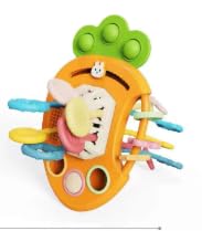 Sensorisches Babyspielzeug für frühes Lernen und Entwicklung. Weicher Beißring und Greifling aus Silikon für Säuglinge und Kleinkinder zur Verbesserung der Motorik und der HYw780 (Orange, 16cm) von Generic