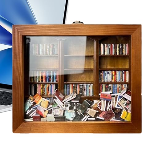 Sensorisches Bücherregal - Holzzappelland, interaktives Spielzeugverzier | Miniatur-Schüttelbuchrang mit integrierter Bewegung, ideal für die Heimdekoration, das Reisespiel, die Beruhigung von Schulsc Sensorisches Bücherregal - Holzzappelland, interaktives Spielzeugverzier | Miniatur-Schüttelbuchrang mit integrierter Bewegung, ideal für die Heimdekoration, das Reisespiel, die Beruhigung von Schulsc von Generic