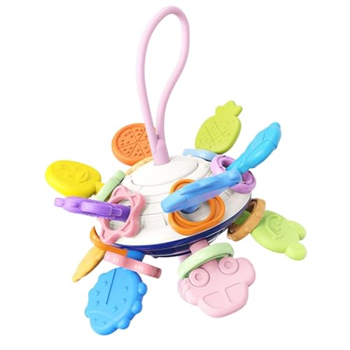 Sensorisches Zugspielzeug, Zugkettenspielzeug - Lebensmittelgrad Teether Fine Motor Skillement Zugseil - Motation Interactive Teether Ball Early Educational Sensory Toys for Kids Sensorisches Zugspielzeug, Zugkettenspielzeug - Lebensmittelgrad Teether Fine Motor Skillement Zugseil - Motation Interactive Teether Ball Early Educational Sensory Toys for Kids von Generic