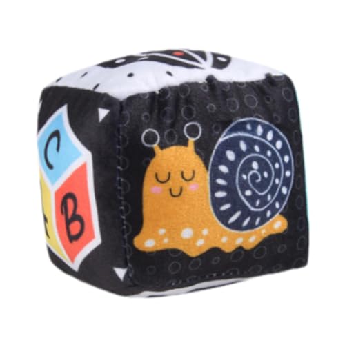 Sensory Cube Entwickeln Feinmotorik Cartoon Cognitive Leicht zu Greifen Crinkle Und Rasseln für 3M+ Kleinkindergeschenk, Schnecke von Generic