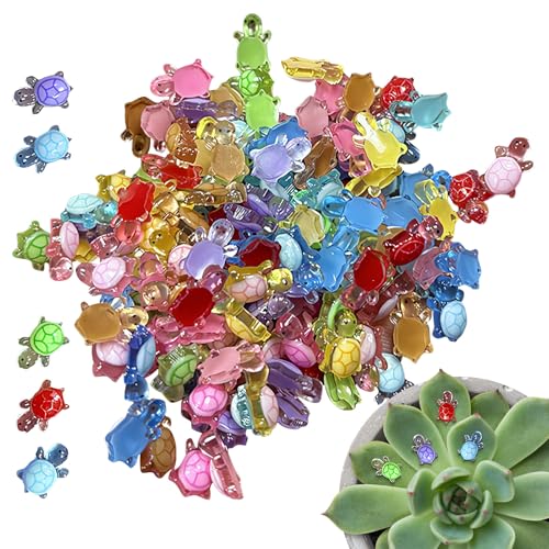 Set Von 100 Miniaturschildkröten - Winzige Tierfiguren | Nette Bunte Leuchtende Schildkrötenspielzeug | Puppenhaus Miniatur Meeresschildkröten | Fun Party Dekorationen Und Geschenke Für Feengartendeko Set Von 100 Miniaturschildkröten - Winzige Tierfiguren | Nette Bunte Leuchtende Schildkrötenspielzeug | Puppenhaus Miniatur Meeresschildkröten | Fun Party Dekorationen Und Geschenke Für Feengartendeko von Generic