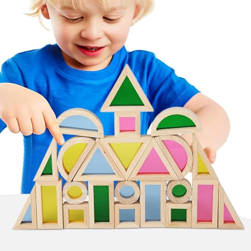 Set aus Holzblöcken, Regenbogenblöcke, 24 x stapelbares Spielzeug, Regenbogen aus Holz, Set mit Stapelblöcken für Spielzeug, Lernspielzeug für Vorschulen, Sortieren von Kognitionsformen Set aus Holzblöcken, Regenbogenblöcke, 24 x stapelbares Spielzeug, Regenbogen aus Holz, Set mit Stapelblöcken für Spielzeug, Lernspielzeug für Vorschulen, Sortieren von Kognitionsformen von Generic