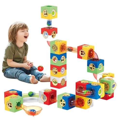 Set aus Marmorbahnen, Rennstrecken aus Marmor für Spielzeug-Set aus Ziegeln | Bausteine, Spielzeug-Set, Marmorbahnen, Lernspielzeug für mehr als 3 Jahre Set aus Marmorbahnen, Rennstrecken aus Marmor für Spielzeug-Set aus Ziegeln | Bausteine, Spielzeug-Set, Marmorbahnen, Lernspielzeug für mehr als 3 Jahre von Generic