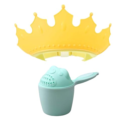 Set mit Kappe Haarwaschbecher, wasserdicht, Shampoo-Mütze für Kinder, Kleinkinder, Mädchen, Jungen, Ohren, Augen. Verstellbares Silikon-Badetuch zum Haarewaschen, Babybadewanne, (Yellow, One Size) von Generic