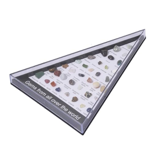 Set mit Steinen und Mineralien – Edelsteinkollektion, Set mit 36 geologischen Edelsteinen | enthält eine Sammlung natürlicher Edelsteine, Kristalle und Steine von Generic