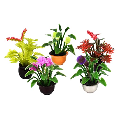 Set von 5 Dollhouse Miniatur Blumentopf Model Gartenbürodekor, 1:30 von Generic