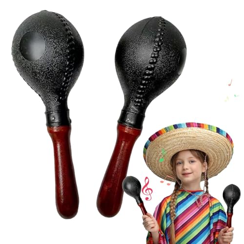 Shakers Musikinstrumente, Maracas für – 2 x Rasseln Noisemaker Tamburins – Sandhammer für Musikschütterer, Percussion mit klarem Klang für den Geburtstagsurlaub von Generic