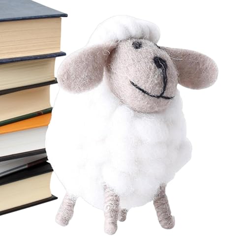 Sheep Aus Wollfilz - Nettes Woll-Lammspielzeug, Filz-Schaffiguren | Schafe Figuren Aus Filz | Dekorative Schaf-Plüschfiguren, Handwerk-Lammschmuck, F von Generic