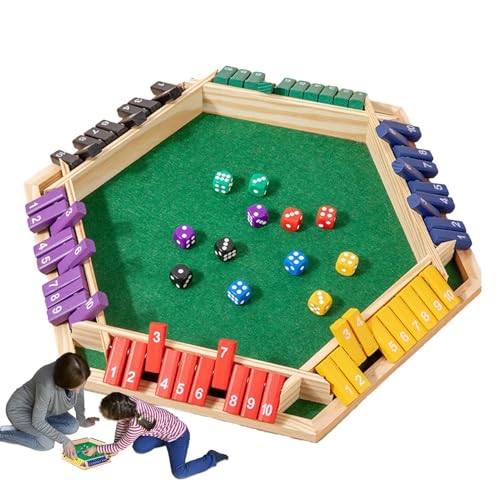 Shut The Box Holzspiel, Shut The Box Spiel - Holzwürfel Spiele Shut The Box - Tischmathematik-Spiel, Doppelklappe, 10-stelliges Zahlenspiel für Party zu Hause Shut The Box Holzspiel, Shut The Box Spiel - Holzwürfel Spiele Shut The Box - Tischmathematik-Spiel, Doppelklappe, 10-stelliges Zahlenspiel für Party zu Hause von Generic