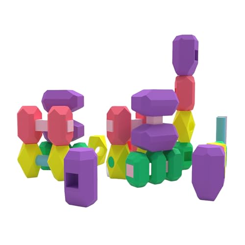 Silikon-Bauset für Kinder, Lernspielzeug, pädagogisches Konstruktionsspielzeug, weiches Indoor-Spielset für Kinder ab 3 Jahren Tne712 (A, 4cm) von Generic