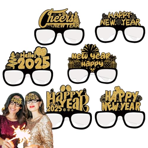 Silvester-Papierbecher, Silvesterbecher, 2025 Papierbrille, 6 x dekorative Brille, Zubehör für Neujahrsfotos, Neujahrsdekoration, Neujahrsdekoration Silvester-Papierbecher, Silvesterbecher, 2025 Papierbrille, 6 x dekorative Brille, Zubehör für Neujahrsfotos, Neujahrsdekoration, Neujahrsdekoration von Generic