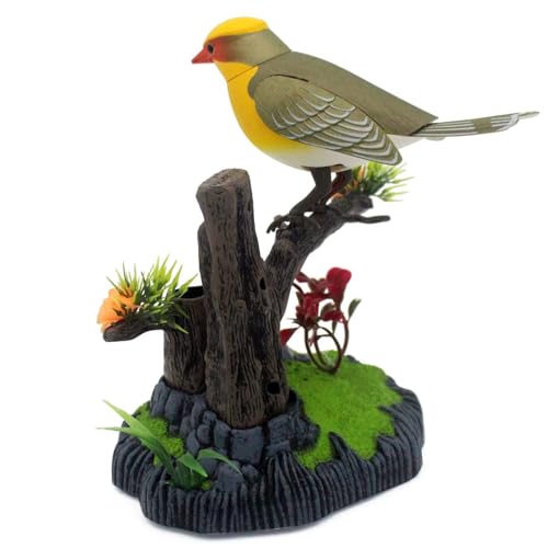 Simulation Elektronischer Vogel - Realistisches Chirp -Spielzeug, Stiftständerdekor | Netter dekorativer Haustiervogel für Kinder, Schule, Schlafzimmer, Wohnzimmer, Küche, tolles Geschenk für Erwachse von Generic