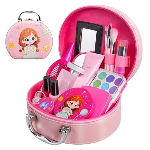Simulations-Make-up-Set für Mädchen, Simulations-Make-up-Set für kleine Mädchen, 21 x Beauty-Set für kleine Mädchen, inklusive Kosmetiktasche, 1 Paar von Generic