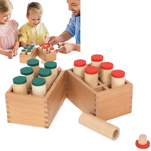 Sinneszylinder-Soundspielzeug aus Holz – sensorische Hörzylinder, Schallzylinder aus Holz | Lernspielzeug mit Schallzylindern, Klangflaschen für die T von Generic