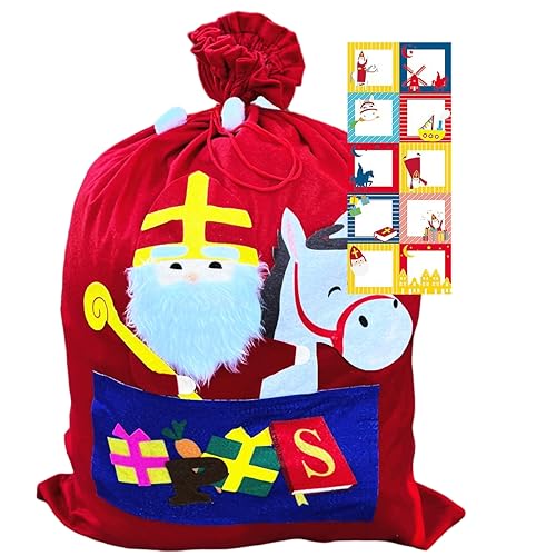 Sinterklaas-Beutel - Geschenktüte - 90 x 60 cm - Inkl. 20 Namens-Aufkleber Sinterklaas-Beutel - Geschenktüte - 90 x 60 cm - Inkl. 20 Namens-Aufkleber von Generic