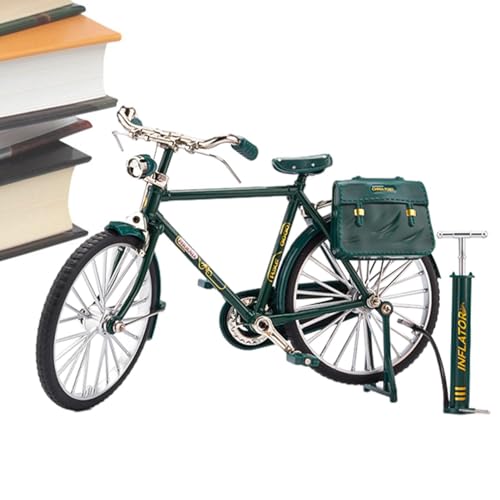 Skala Modell Retro Fahrrad - Fahrradmodell-Kit, Realistisches Fahrradmodell | Weihnachtsschmuck Fingerfahrrad Miini Mit Aufblaser, Weihnachtliche Fahrradskulptur Aus Metall von Generic