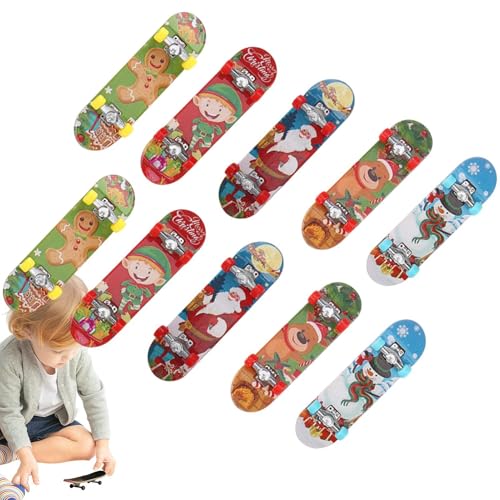 Skateboard-Set mit Fingern, kleine Skateboards für 10 x professionelle Fingerbretter | Fantasie-Spielzeug für kreative Fingerspitzenbewegung, Weihnachtsstrumpfe von Generic