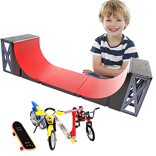 Skateboard-Sets, Spielzeug, Skateboard inklusive Fingerbrettern, Finger, Rollern, Finger-Skateboard-Rampen-Set, Finger-Skating-Brett, Kinder-Heim-Skating-Spielzeug für Jungen und Mädchen von Generic