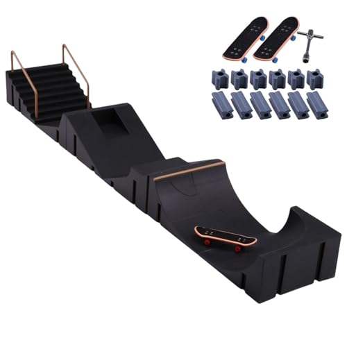 Skatepark Spielzeug – Skatepark mit Griffbrett, Minii-Skateboard, 6-in-1-Tasten-Set, geschmacklos, Fingerspielzeug-Set bestehend aus 6 Skateboard-Rampen, 3 Fingerrollenbrettern Skatepark Spielzeug – Skatepark mit Griffbrett, Minii-Skateboard, 6-in-1-Tasten-Set, geschmacklos, Fingerspielzeug-Set bestehend aus 6 Skateboard-Rampen, 3 Fingerrollenbrettern von Generic