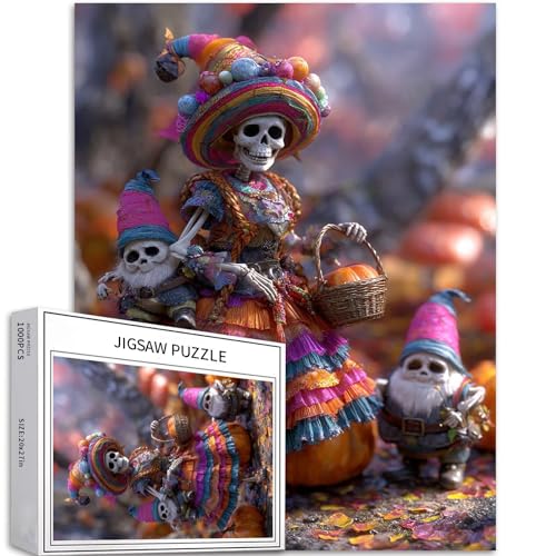 Skelettprinzessin, 1000-teiliges Puzzle für Erwachsene, Kürbis-Zwergkunst-Puzzle, bunt, DIY-Puzzle, Heimdekoration, Geschenke, Familienpuzzle, perfekt für Spielabende, 50 x 70 cm Skelettprinzessin, 1000-teiliges Puzzle für Erwachsene, Kürbis-Zwergkunst-Puzzle, bunt, DIY-Puzzle, Heimdekoration, Geschenke, Familienpuzzle, perfekt für Spielabende, 50 x 70 cm von Generic